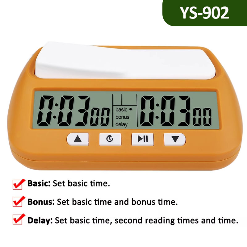 YS-902/YS-9901 Professionele Schaakklok Tel Omhoog Multifunctionele Digitale Schaaktimer Bordspel Stopwatch: Bruin