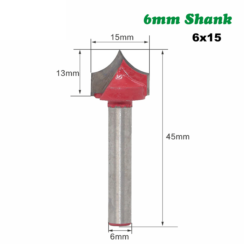 1pc 6mm skaft fräsar träsnideri trä cnc runda nos bits rund spets skär bit shaker vass fräs solid hårdmetall verktyg: 04