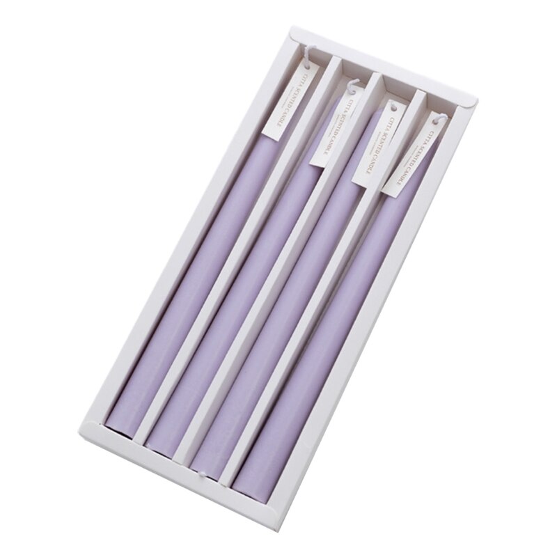4pcs Elegent Taper Candles 9.8inch Tall Burning Smokeless Dinner Candles Wedding 37MF: 3