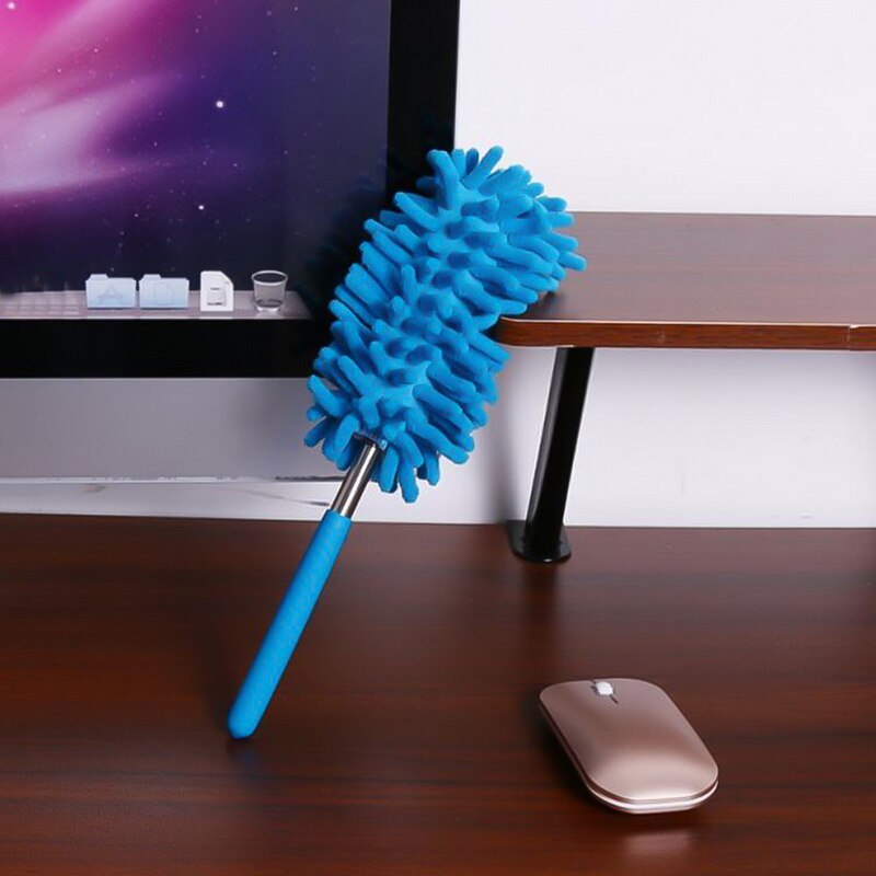 Cepillo para polvo del hogar, utensilios de limpieza de cocina para coche y oficina, plumero de microfibra extensible ajustable Shan