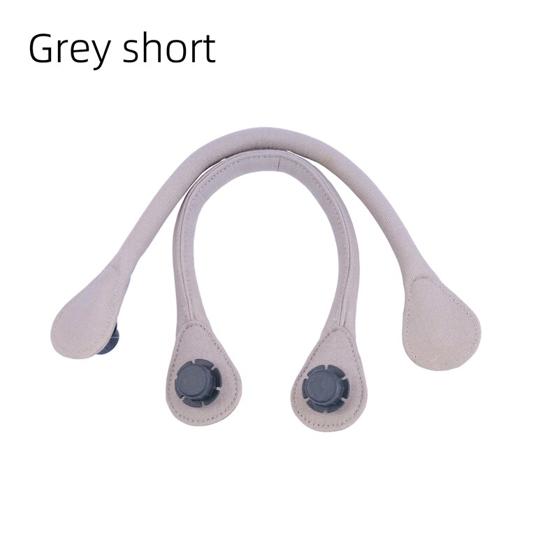 Tanqu lange korte ronde effenkleurige canvas stoffen handgreep voor obag classic mini o bag dames #39: Grijs kort