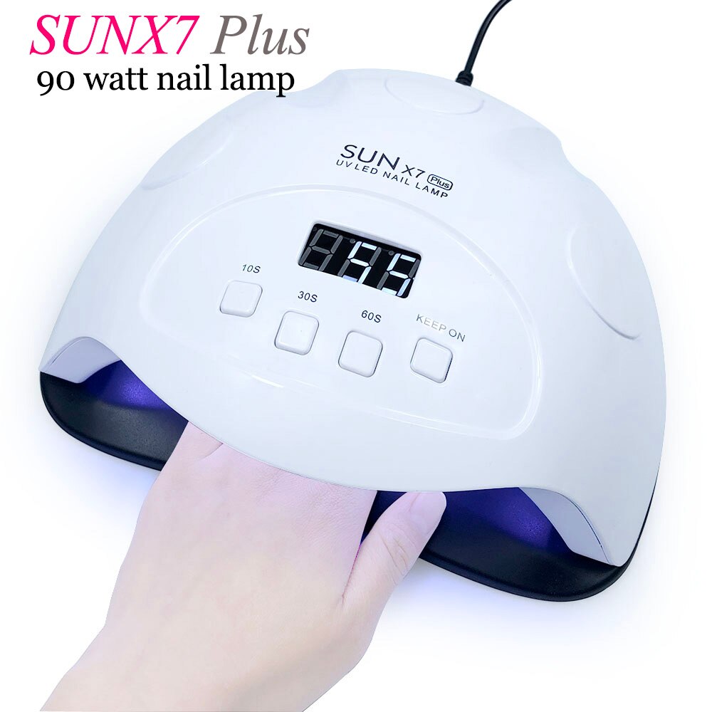 Lámpara UV 90 W lámpara LED híbrida sol X7plus para manicura LCD pantalla secado todas las geles esmalte de uñas arte de uñas herramientas uf led Gel lámpara de uñas: x7plus-90w-42LEDs