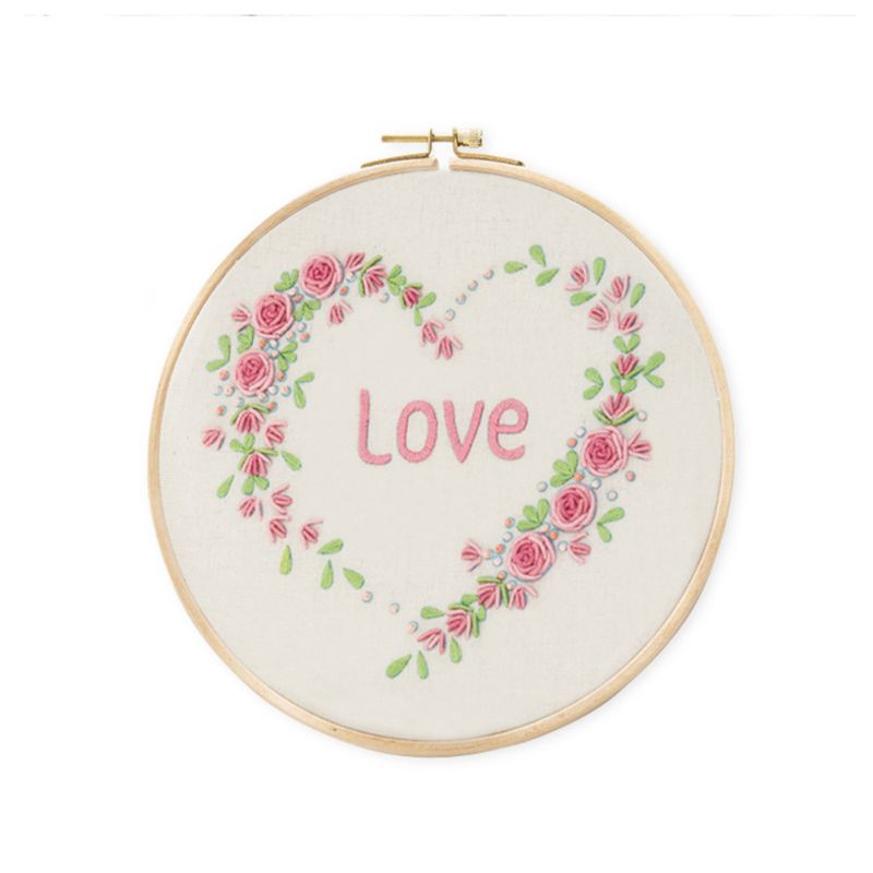 DIY Blume Liebe Stickerei Zubehör Bausätze Hand für Anfänger Kreuz Stich Handwerk Jäzehn Heimat Dekor Anhänger #1: D