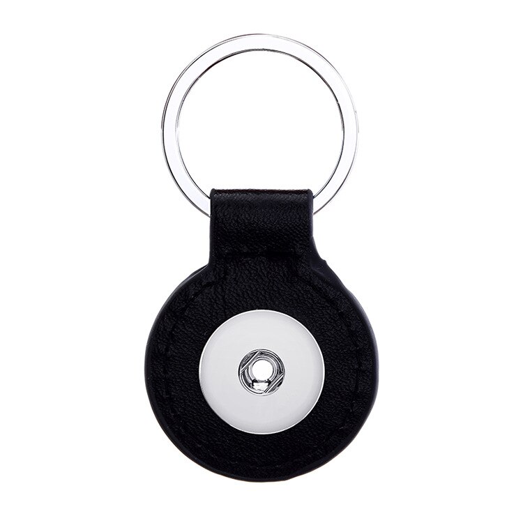 Porte-clefs en cuir synthétique en polyuréthane | Chaîne à boutons pression en métal pour porte-clés, bijoux à bricoler soi-même (Fit 18mm)