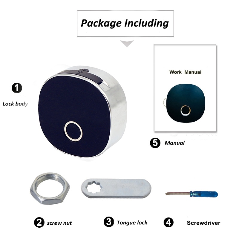 Smart Fingerprint Lock Wooden Door Lock Digital Electronic Lock Security Alarm File Drawer Office Cabinet Lock Zinc Alloy