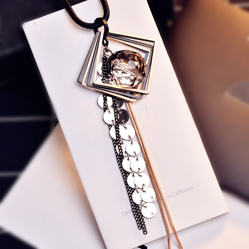 Statement Maxi Long Necklaces & Pendants for Women Geometric Necklace Jewelry Collier Femme Collar Accessories