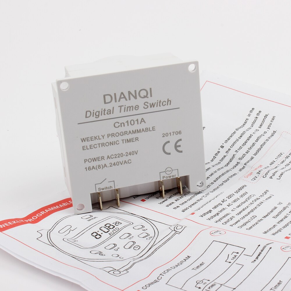 CN101A Ac 220V 230V 240V Digitale Lcd Power Timer Wekelijkse 7 Dagen Programmeerbare Schakelklok Relais 8A om 16A Timer 10A CN101 Mini