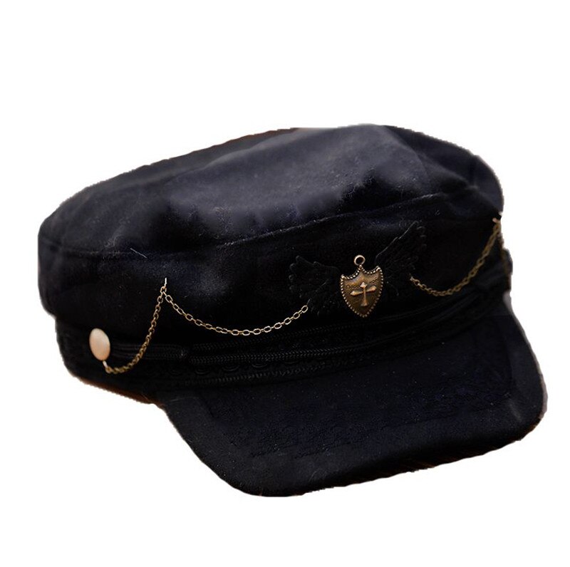 Handmade Black Beret Cap Hats Artist Painter Newsboy Caps Beret Hats B1613