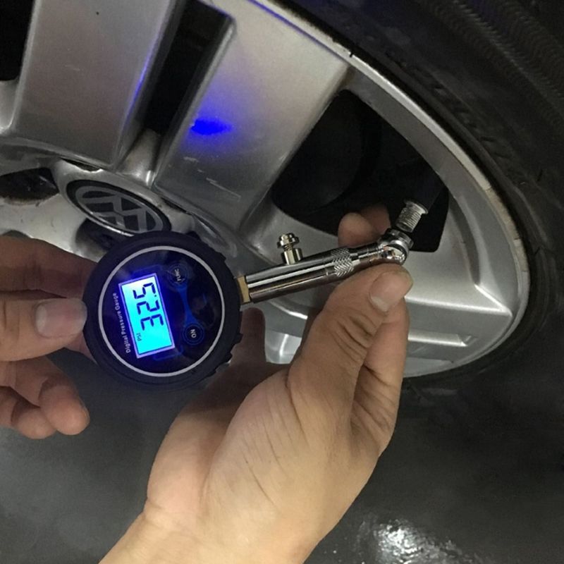 Lcd digitalt dæktryksmåler 0-200 psi bildæk lufttryk til motorcykelbiler lastbil cykel motorcykel tester
