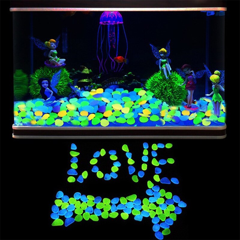 50/100pcs Glow in the Dark Garden Pebbles Glow Stones Rocks for Walkways Patio Lawn Garden Yard Fish tank Decor Luminous Stones