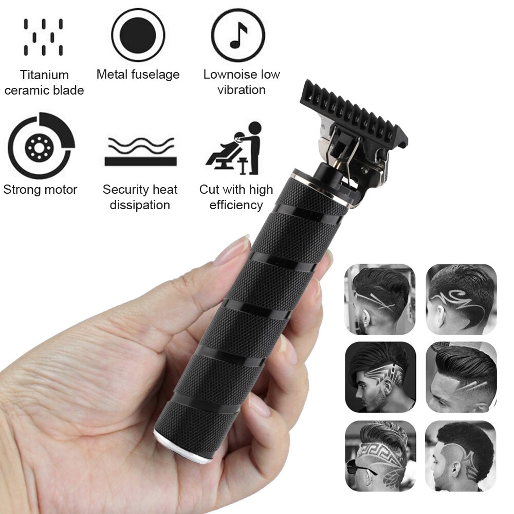 USB rechargeable ceramic Trimmer barber Hair Clipper Machine hair cutting Beard Trimmer Hair Men haircut Styling tool T-Outliner