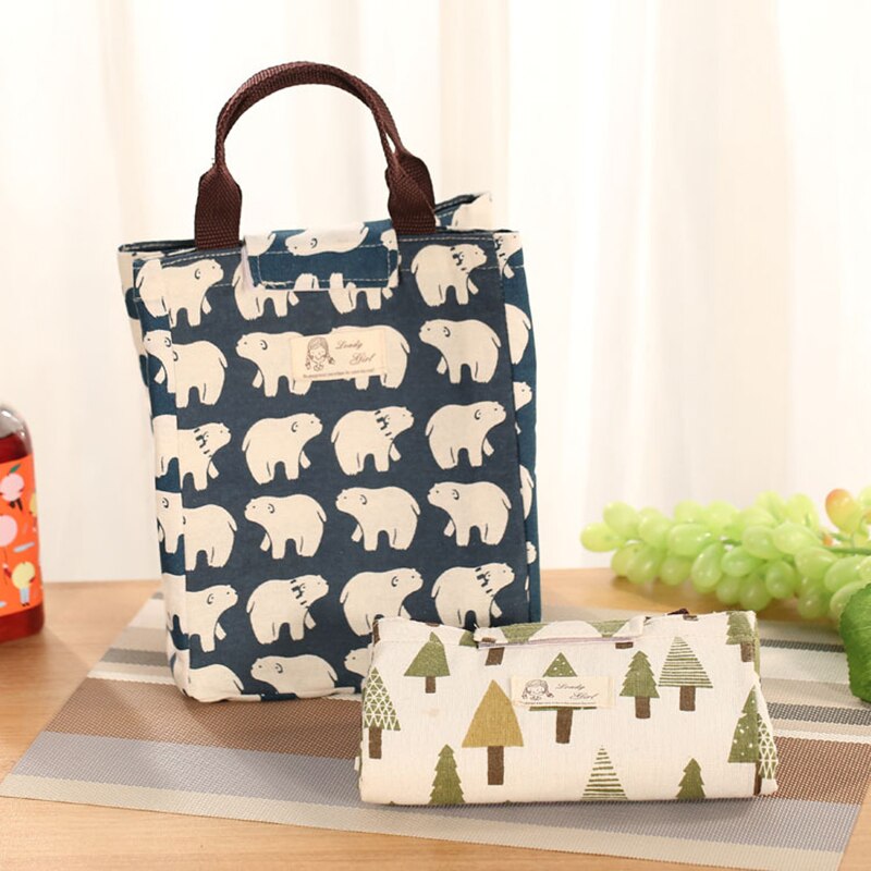 Oxford Ice Bag Travel Portable Food Bag Women Lovely Ice Pack Organizer Thermal Bags Animal Printing Cute Lunch Cooler Bags