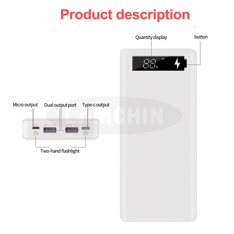 8*18650 Dual USB Power Bank Battery Box Shell 5V/2A 10W Fast Charging DIY Charger Case For IPhone Samsung With Package