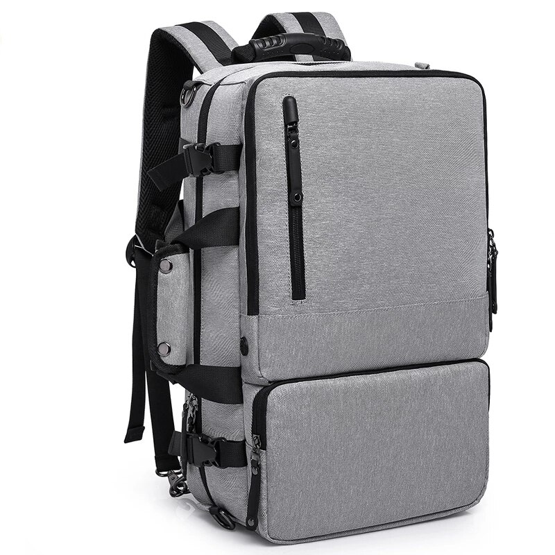 KAKA – sac à dos fonctionnel pour ordinateur portable 15.6 pouces pour hommes, grande capacité, bagages à bandoulière gris, sac à dos de loisirs