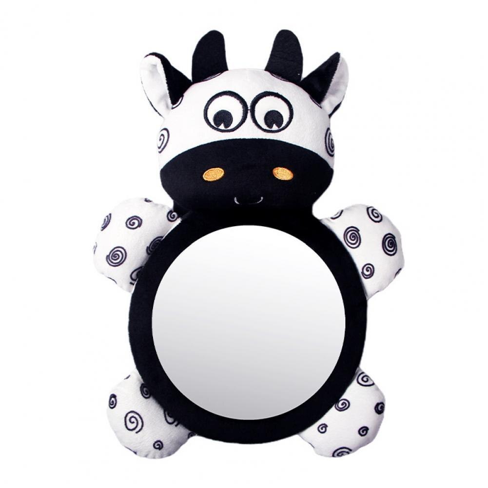 Miroir de voiture en plastique pour bébé, Installation facile, mignon, en forme d&#39;animal, siège de sécurité pour bébé/enfant, moniteur de siège arrière pour la conduite: Cow