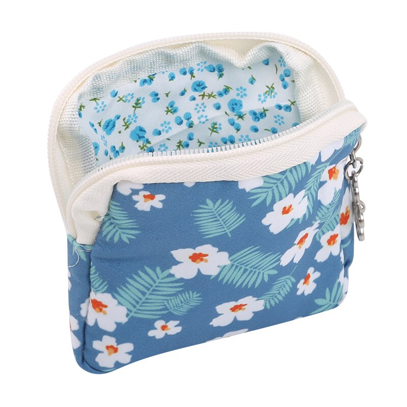 Myntpung lommebok kvinner myntholder veske kvinnelig jente frisk liten blomst glidelås clutch myntkort nøkkelholder etui