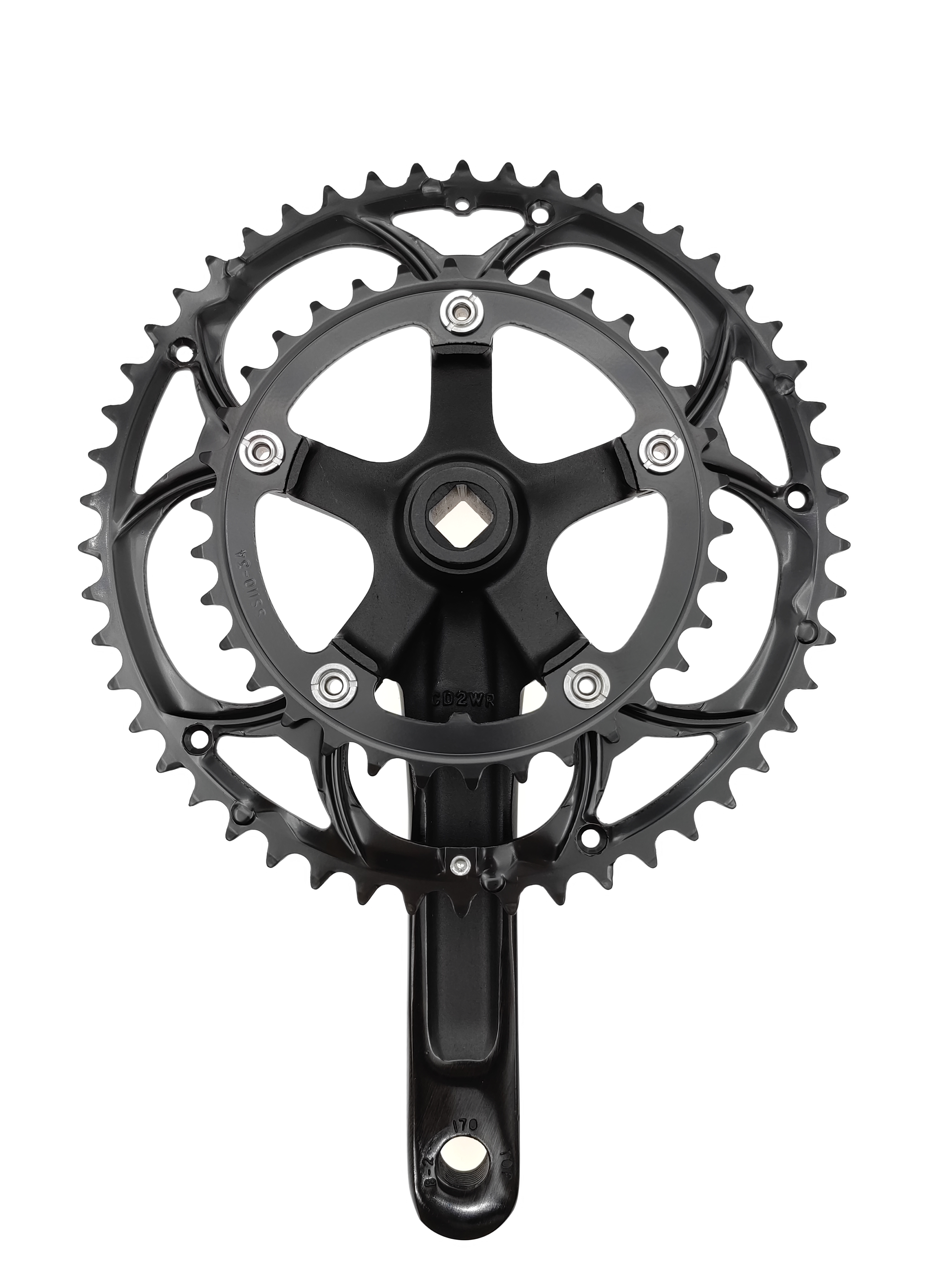 50/34T Rennrad Kurbelgarnitur BCD 110mm 8/9 Geschwindigkeit Diamant Loch Doppel Kettenräder Fahrrad Kurbeln Teile Kettenblatt Fahrrad Zubehör