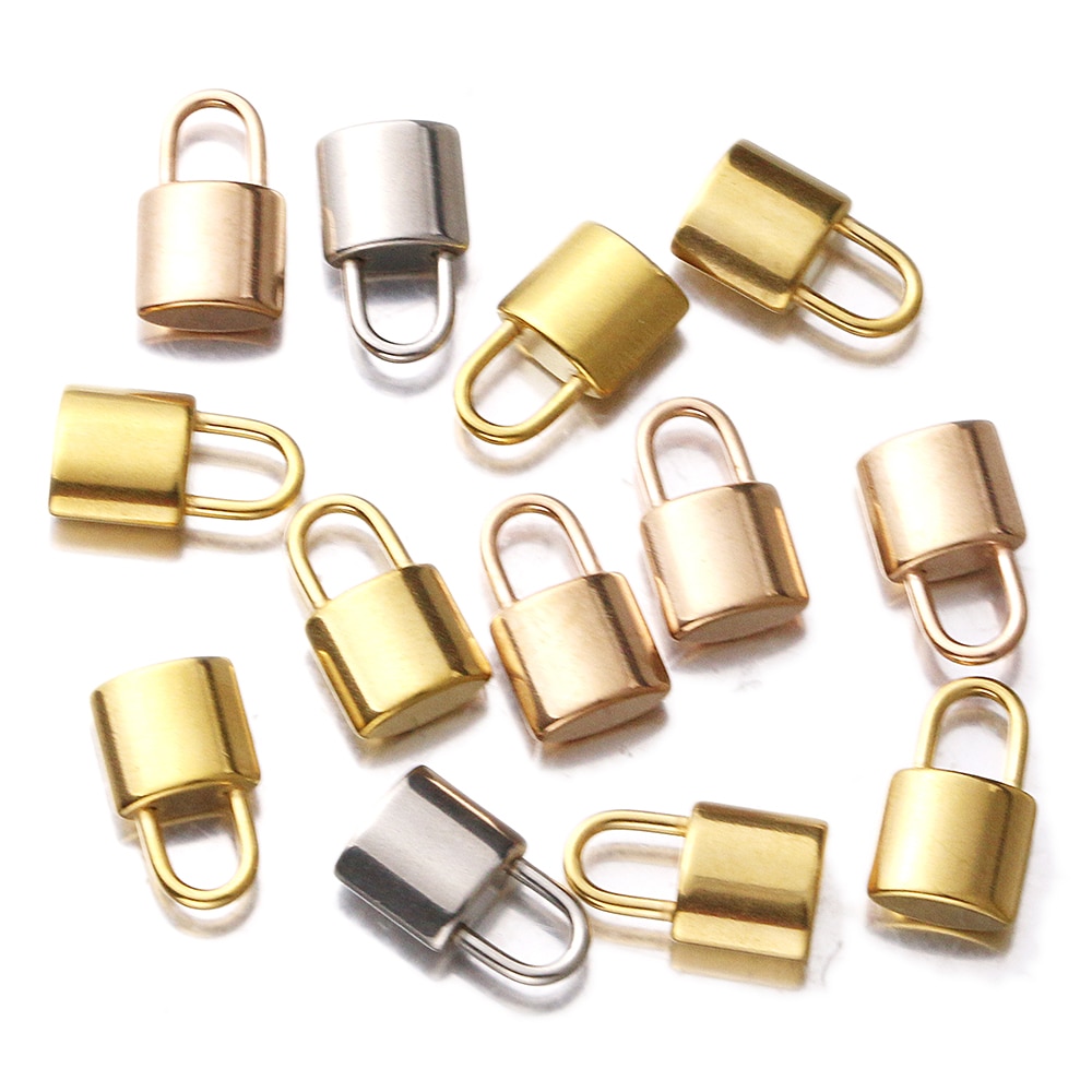 5pcs/lot Charms Lock 16.5*10mm Stainless Steel Pendants Gold Jewelry Making DIY Handmade Craft for Bracelet Necklace