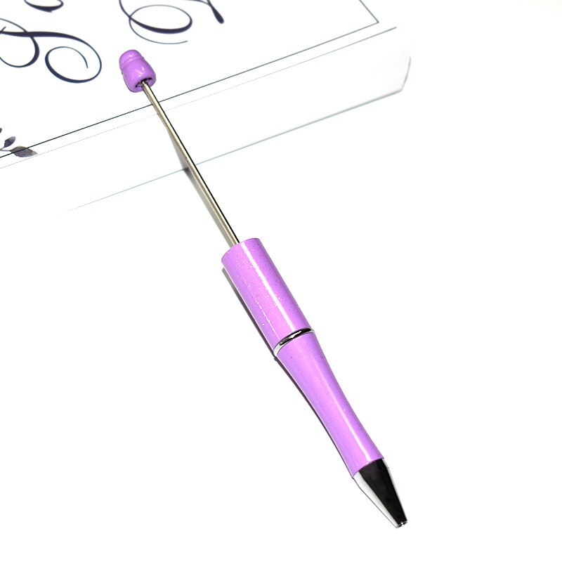 20 stk/parti kuglepen beaded pen diy plastic pen roterende pen bryllup kontor skole fødselsdagsfest børn beadable pen: 04