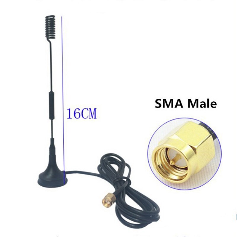 Amplificador de señal de 433Mhz, antena de media onda dipolo SMA macho/RP SMA macho/TS9 macho con base magnética, 12dbi