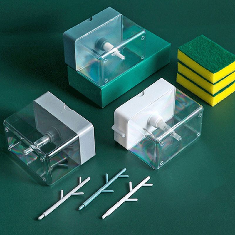 Soap Pump Dispenser Caddy Sponge Holder Cleaning Liquid Container Manual Press Organizer Kitchen Cleaner Tool