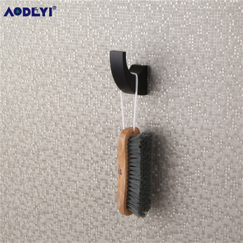 Bathroom Hardware Set Robe Hook Towel Rail Rack Bar Shelf Toothbrush Holder Bathroom Accessories Black