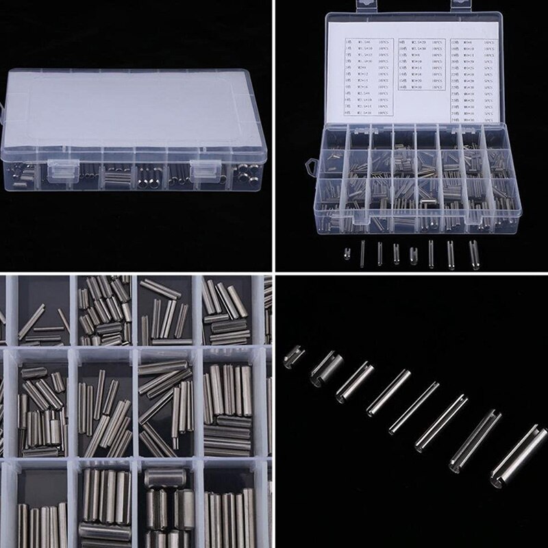280Pcs Rvs Ingelaste Lente Pin Assortiment Kit, Split Voorjaar Deuvel