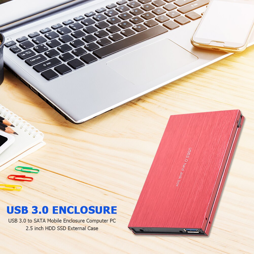 USB 3.0 to SATA Mobile Enclosure Computer PC 2.5 inch HDD SSD External Case