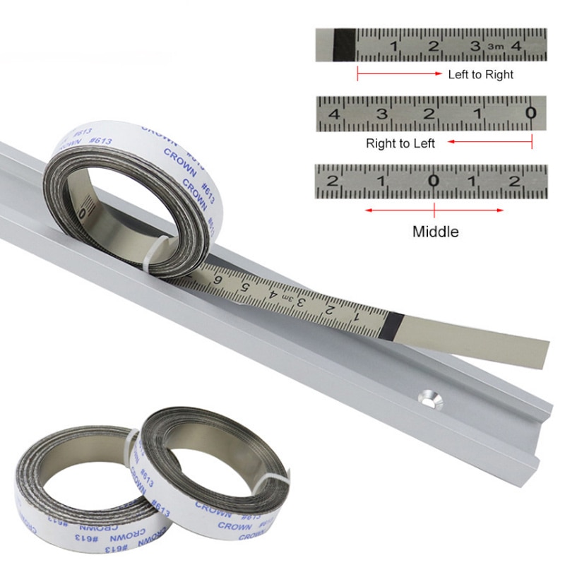Stainless Steel Miter Track Tape Measure Self Adhesive Metric Scale Ruler CLH@8