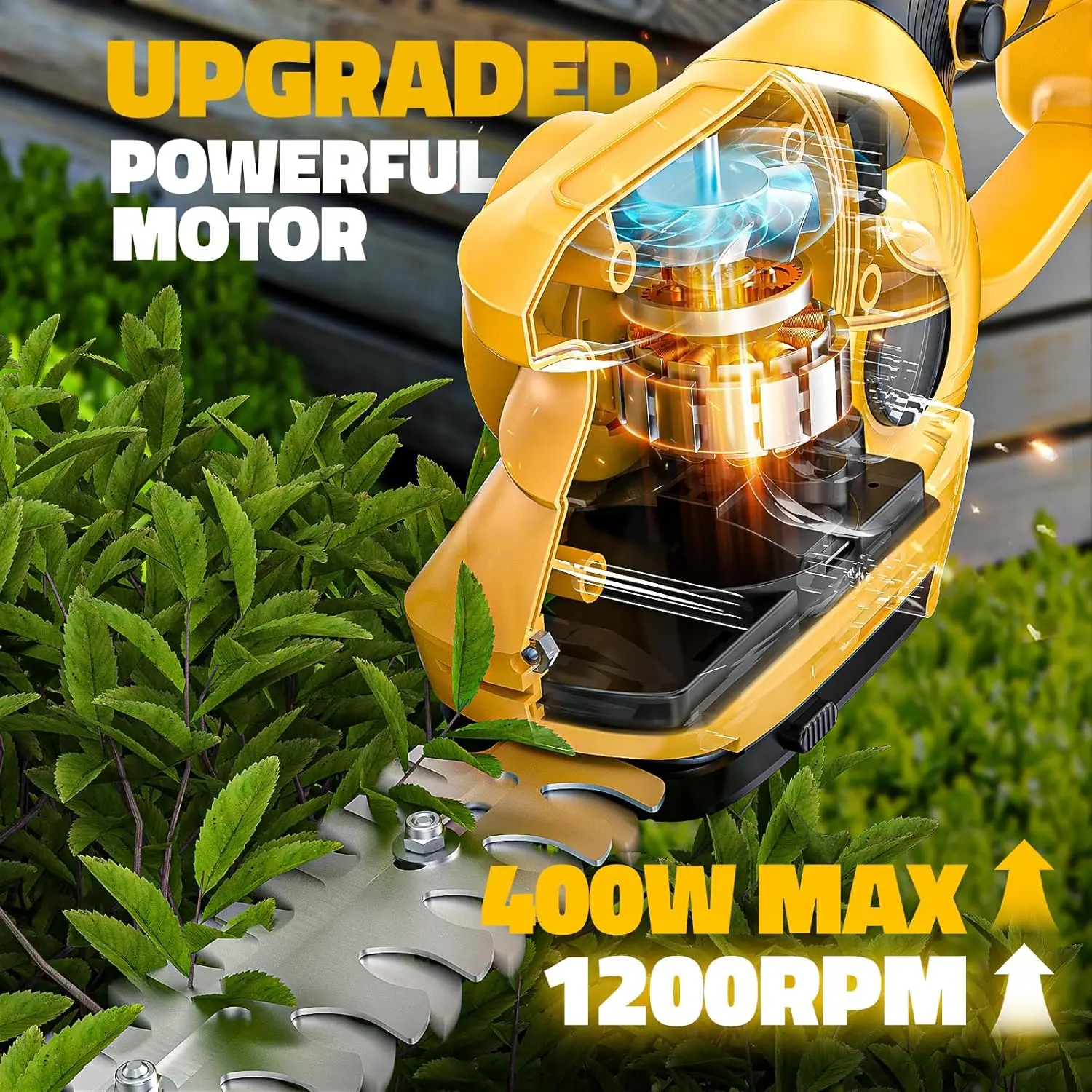 2-- in- -1- handheld lawn trimmer, cordless electric hedge trimmer for yard, garden, lawn care for dewalt , 20-v battery (battery not included)