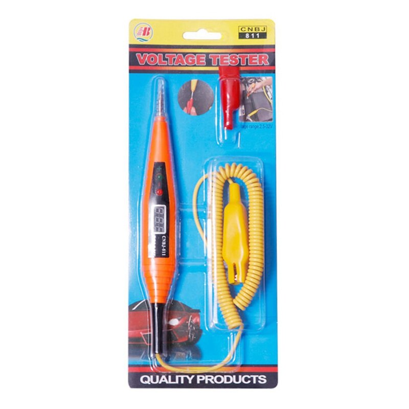 Luz LED para Auto, Detector de coche, herramienta de diagnóstico, herramienta Digital LCD, herramientas eléctricas de voltaje para coche, para pluma de prueba automotriz 1 unidad