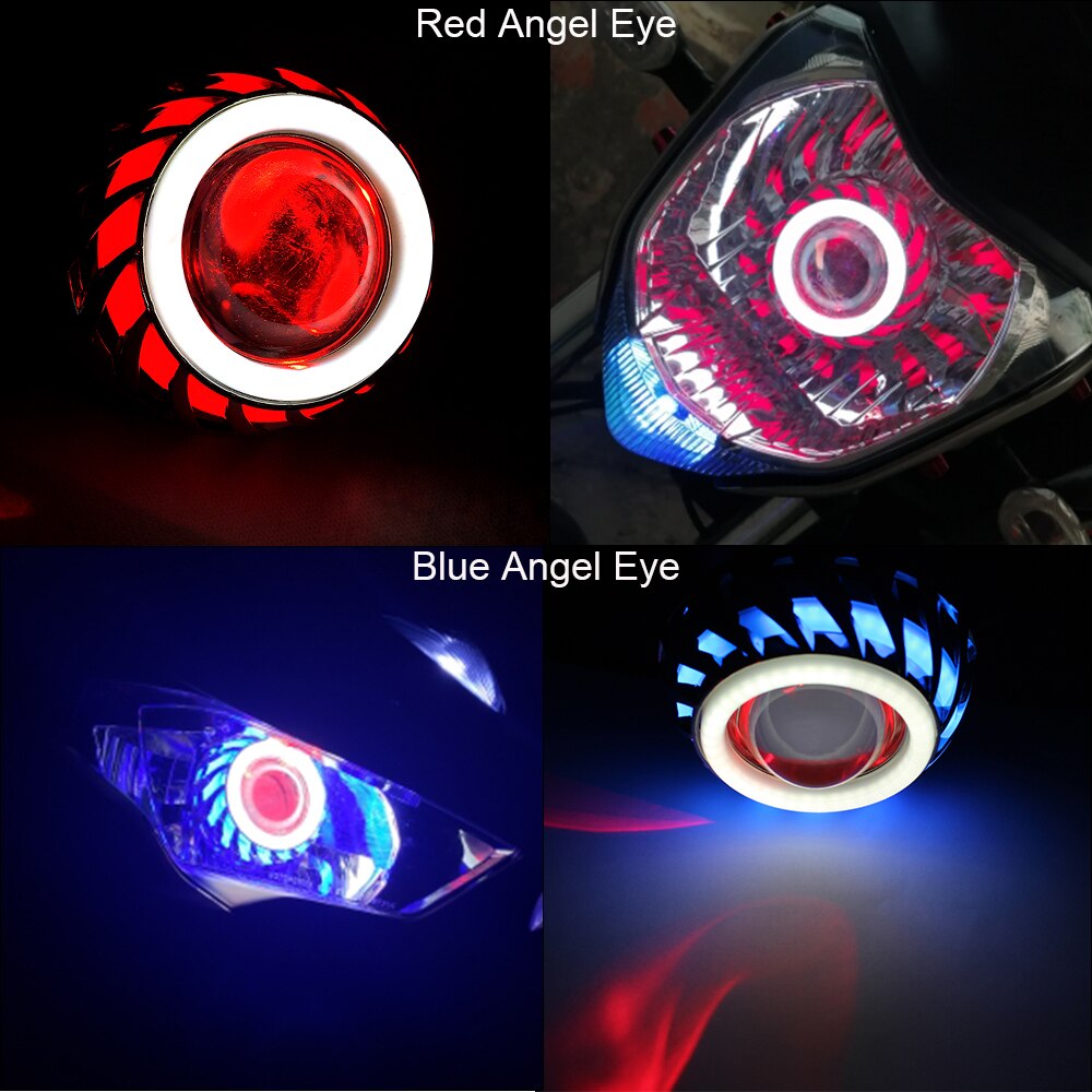 Bil motorcykel motorcykel huvud 30w led angel eyes strålkastarlins helljus/halvljus miniprojektor demon eyes drl lampa eftermontering