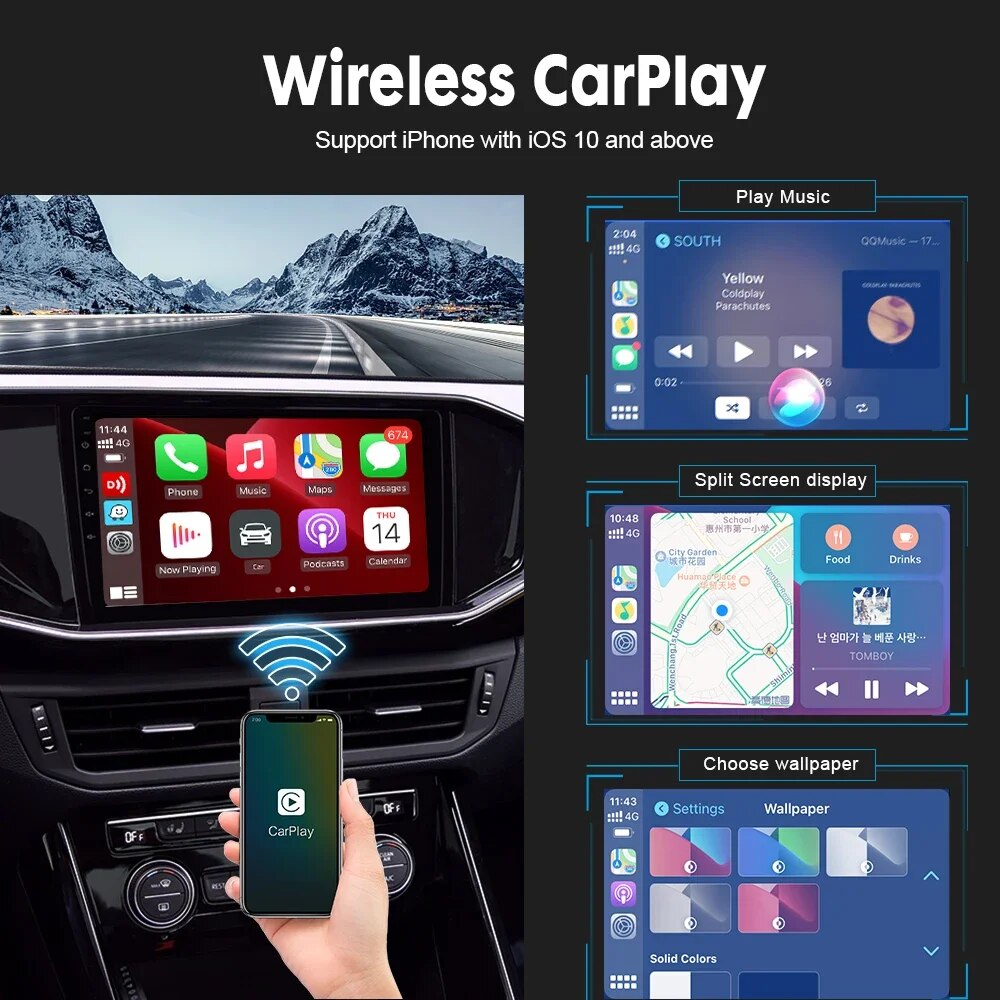 CarlinKit Wireless Carplay Dongle Android Auto Wireless AI Box FOTA MirrorLink USB Adapter For Aftermarket Android System