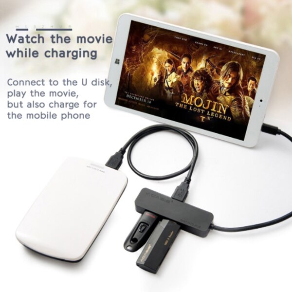 Acasis H032 4 Ports Otg Micro-Usb Hub Usb2.0 Adapter 1.5A Charging Cable Charging Power Transmisson Cable Splitter
