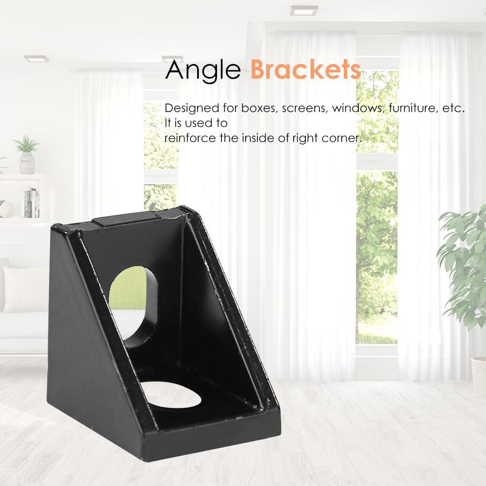 10PCS Corner Black Aluminum Corner Code 20x 20 Industrial Aluminum Special Triangular Bracket Right Angle Connection Fittin