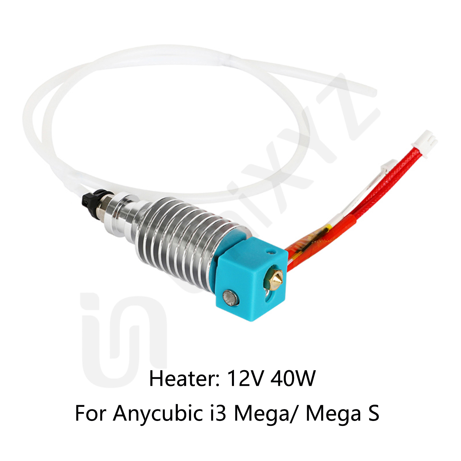 Bloque calefactable Hotend mejorado para Anycubic I3 Mega S Mega Zero 2,0 Kobra Chiron Vyper 12V 24V calentador j-head Heat Break End: Azul