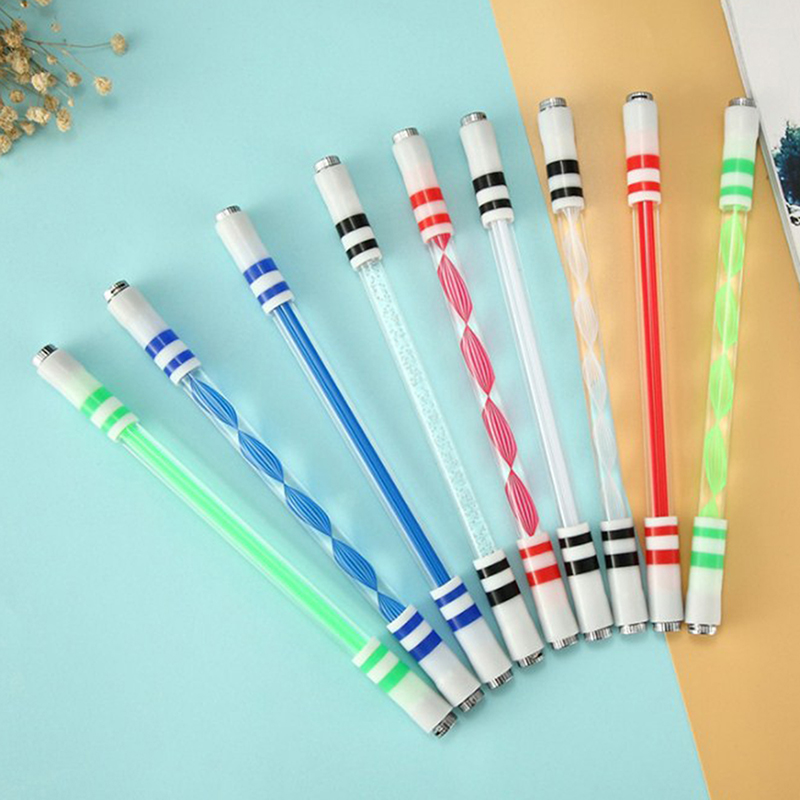 Verlichte draaiende pen Creatieve rollende speciale pen Kinderen Release Pressure Spin Toy Pocket Led Flash Spinning Pen