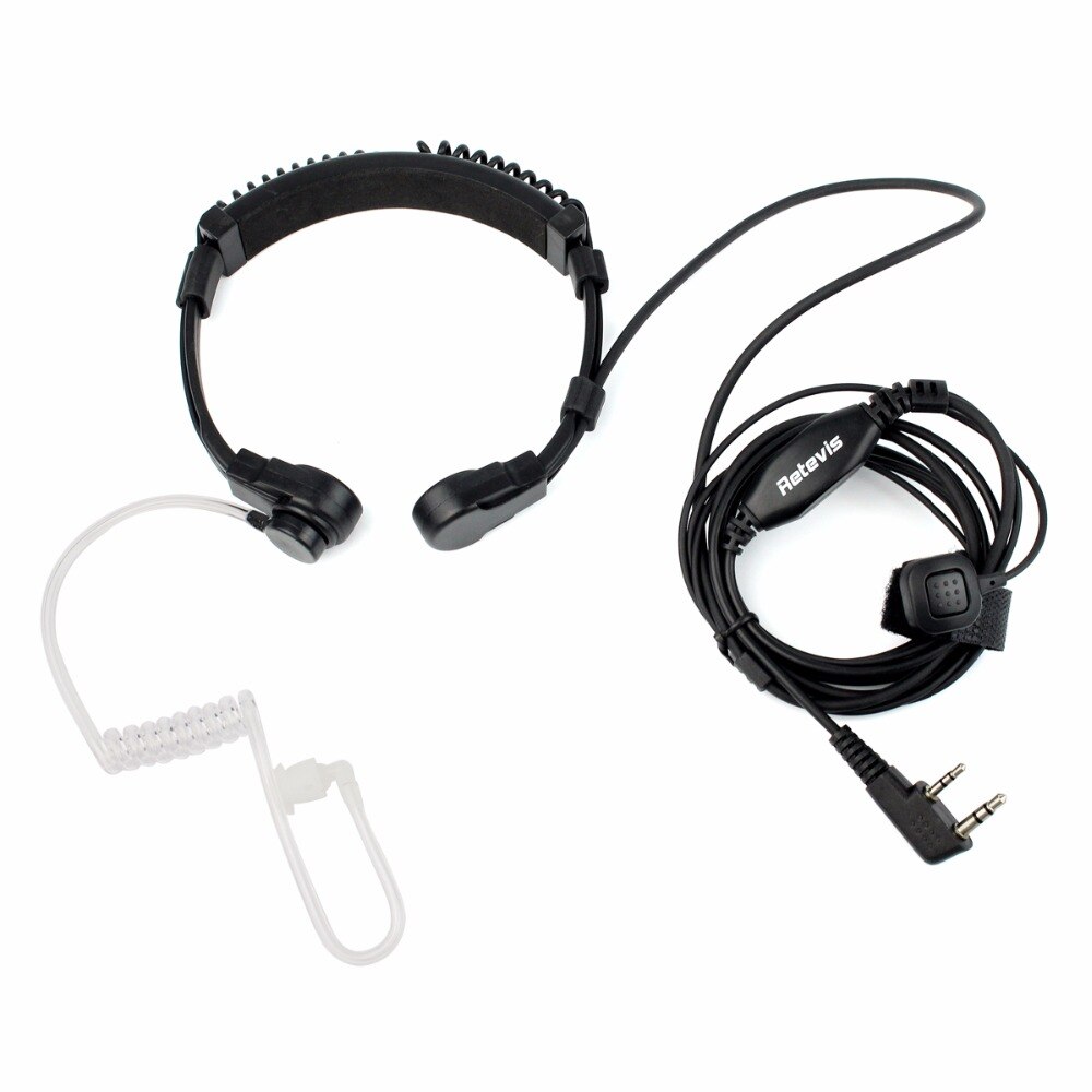 2 stücke Kehle Mikrofon 2 Pin PTT Headset Laryngophone Für KENWOOD Retevis H777 TYT BAOFENG BF-888S UV-5R Walkie Talkie C9026A