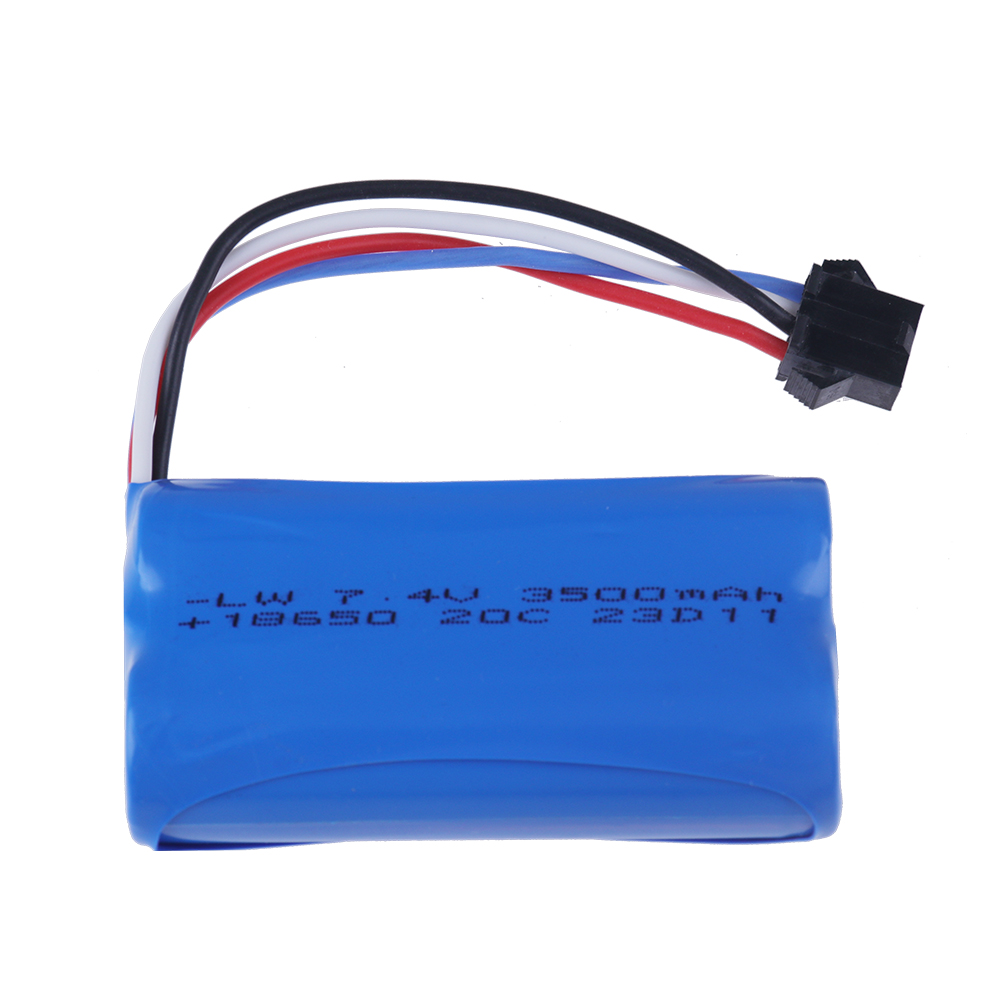 18650 7.4V 3500Mah/5000/6800mAh Li-ion battery SM4P plug/Charger for Udi007 Udi001 UDI002 UDI902 HJ806 960 961 RC racing boat: PURPLE