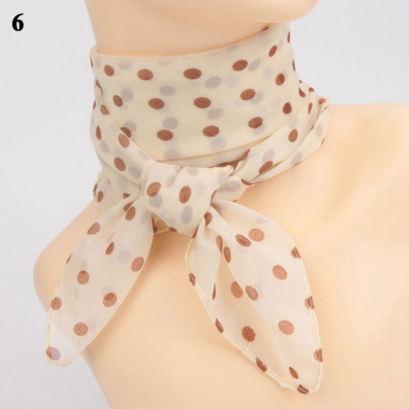 Foulard en mousseline de soie 65x65cm, carré, à pois, à la , pour femmes, châles, cravates, bandes, châles: 6