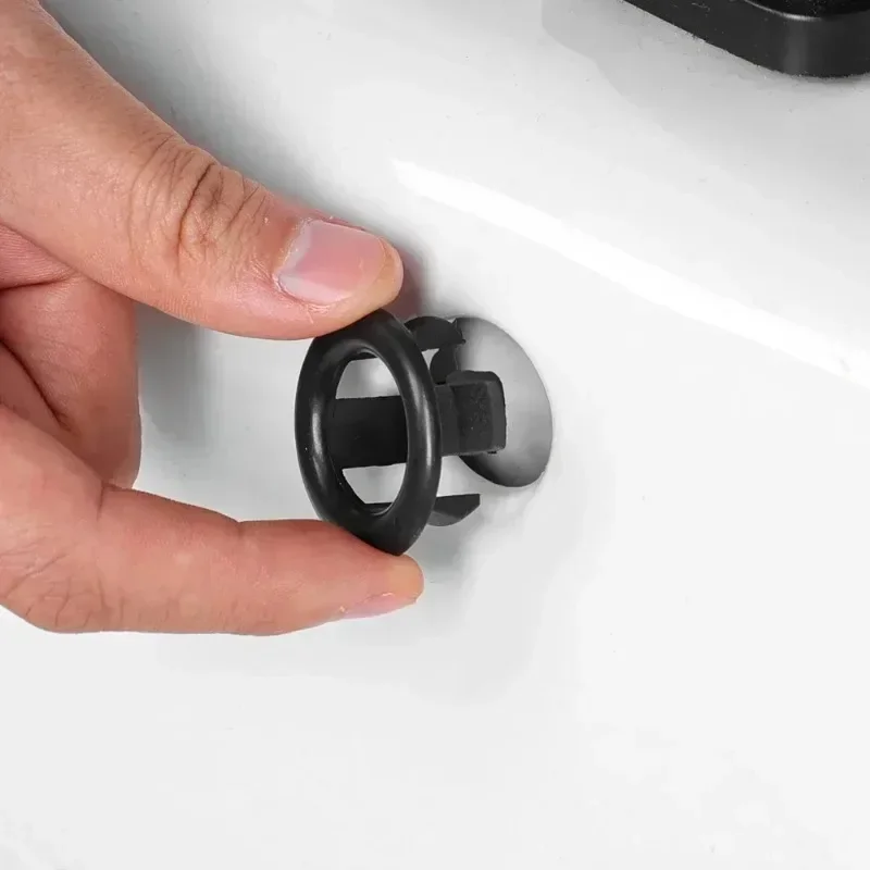 24-1PCS Gootsteen Overloop Ring Cover Vervanging Badkamer Wastafel Trim Bad Ronde Plastic Gootsteen Overloop Gat Cover Keuken accessoires