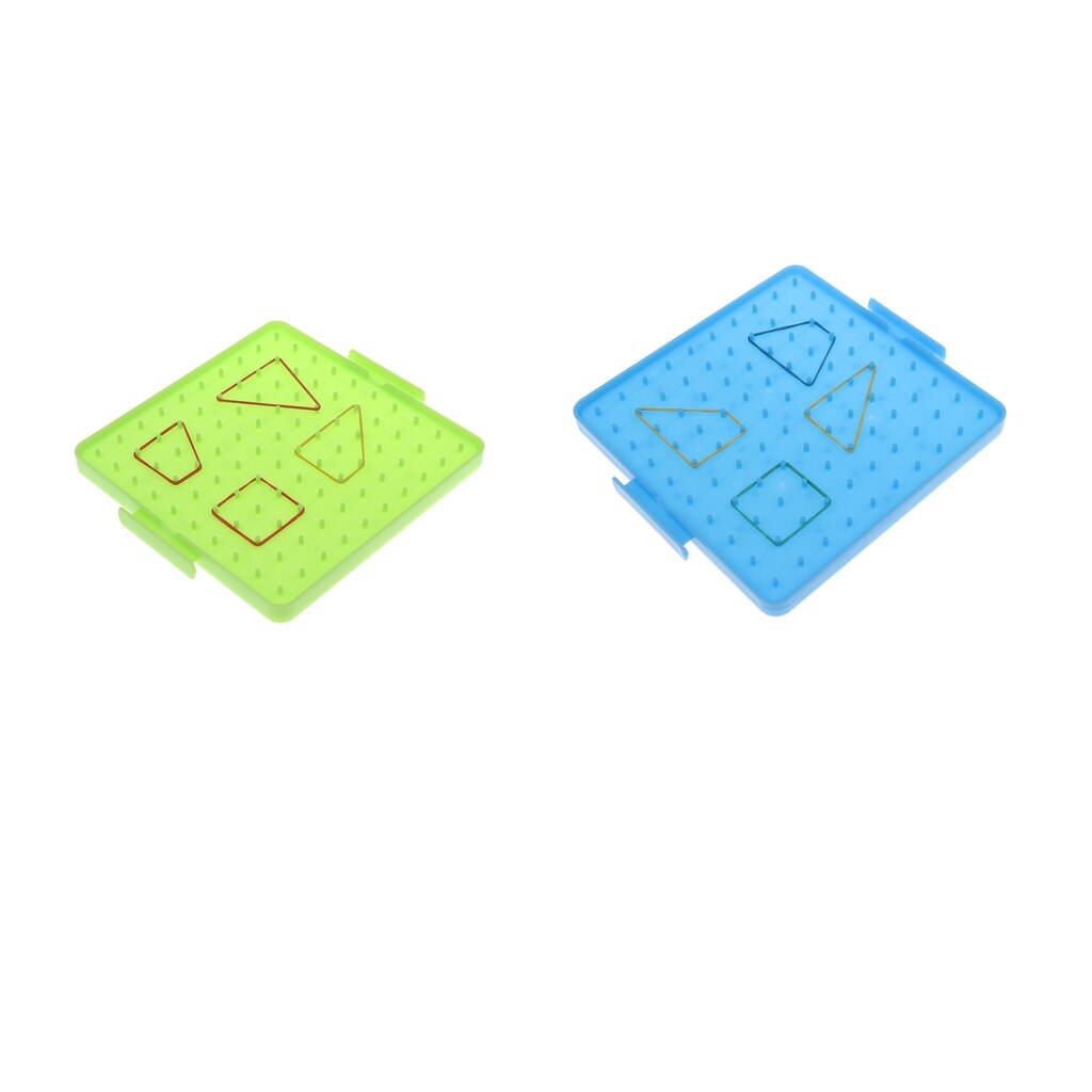 2 Pcs Plastic Double Sided Geoboard with Rubber Bands, 6.22 x 6.22 Inch