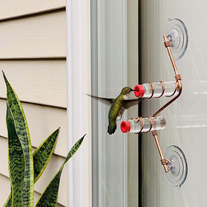 Garden Bird Feeder Supplies Hummingbird Feeder Drinker Suction Cup Easy To Clean Deck Garden Decor Bird Feeders for Wild Birds