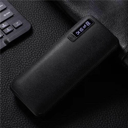Powerbank – chargeur de batterie externe 50000mah, Power Bank Portable pour huawei i13 i8, Triple USB, affichage numérique, lampe de poche: black