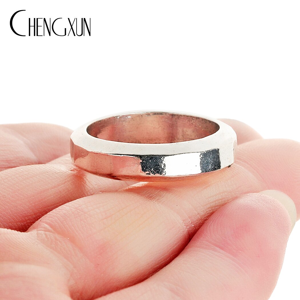 Chengxun Dragon Stijl Handgemaakte Antieke Zilveren Mannen Band Ring Punk Hip Hop Stapelbaar Biker Ring Mannelijke Vintage Mythologie Ring: 034