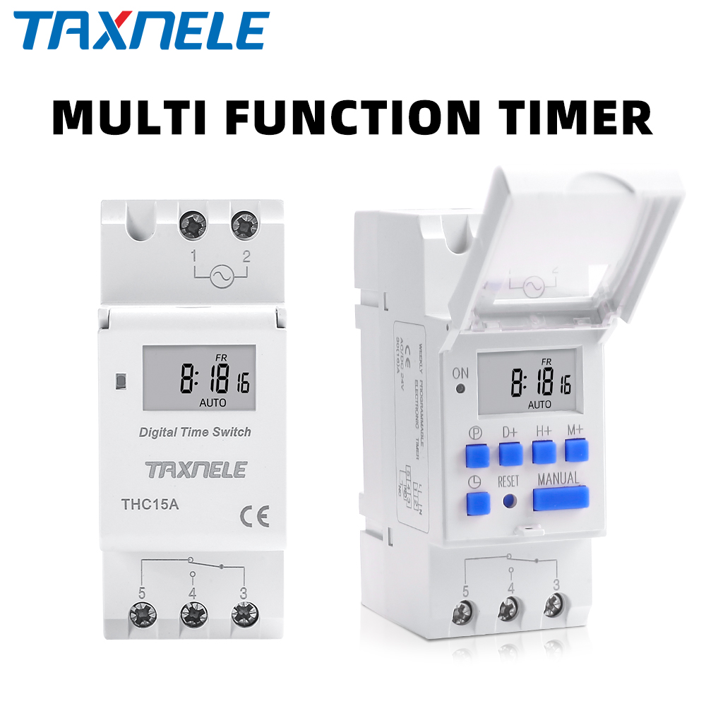 thc15a 7 Days Programmable Digital Timer Switch Relay Control 220V 230V 6A 10A 16A 20A 25A 30A Electronic Weekly