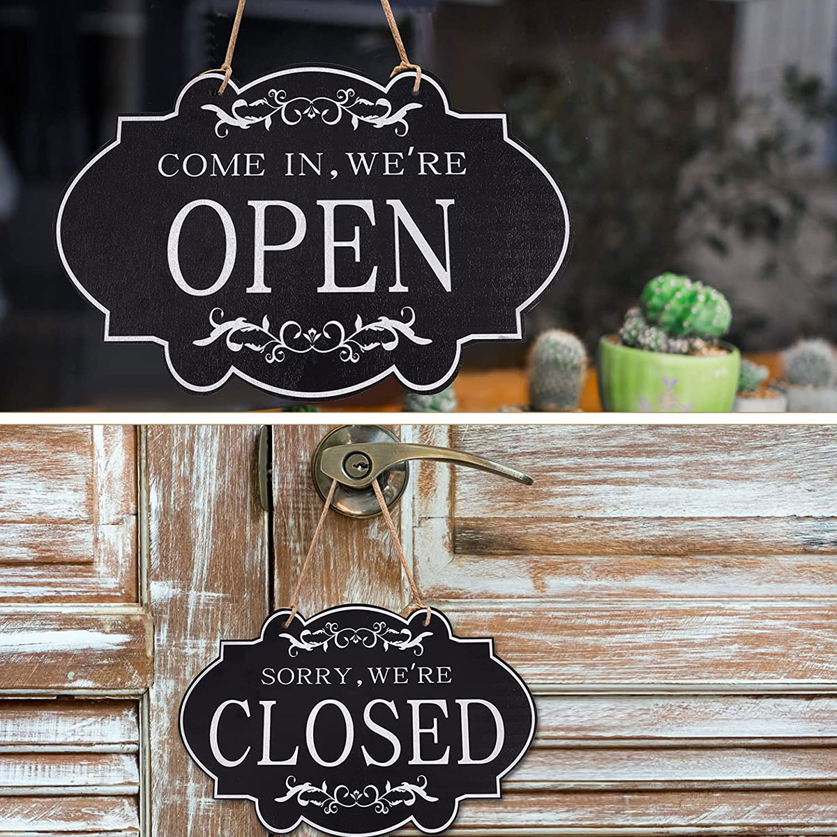 Open and Closed Business Sign Retro Wooden Stores ... – Grandado