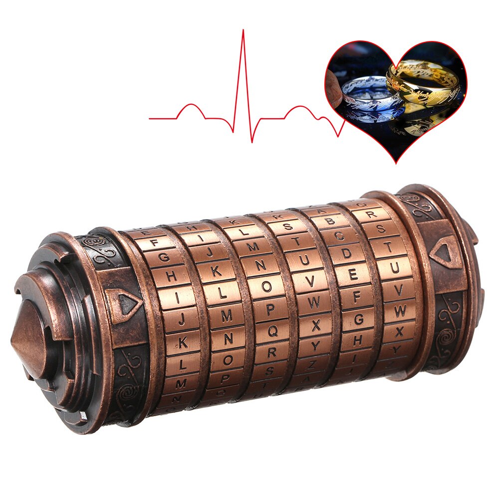 DaVinci Code Lock Toys Metal Cryptex Locks Retro Wedding Valentine's Day Letter Password Cylinder Escape Chamber Props