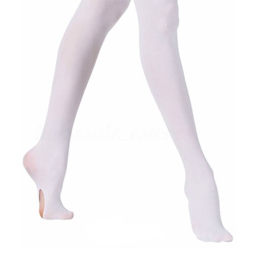 Brand Kids Volwassenen Converteerbare Panty Dans Kous Ballet Panty Candy Kleur Solid Ballet Dans Panty: WHITE / S