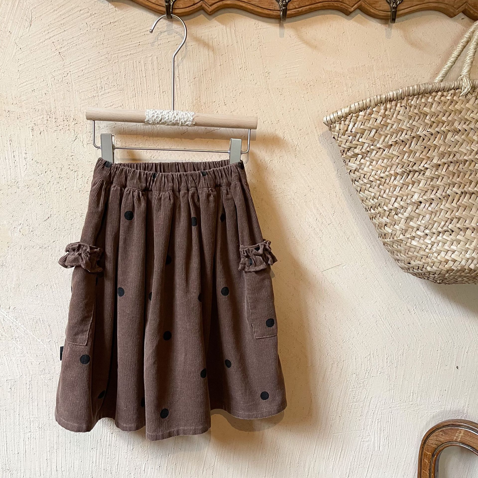 Herfst Koreaanse Stijl Baby Meisjes Stippen Rokken Corduroy Peuters Kinderen Leuke Rokken